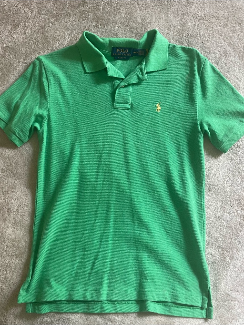 Ralph Lauren Green Polo Shirt with Yellow Pony